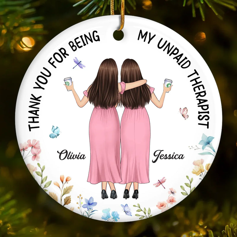 Custom Ceramic Ornament - Personalized Best Friend Christmas Birthday Gifts For Women, Besties, Sisters, BFF - Festive Days With My Besties
