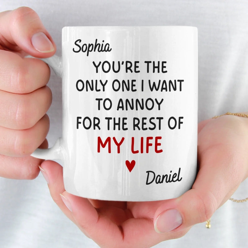 Custom Mug - Personalized Anniversary Christmas Wedding Gifts For Husband And Wife, Him And Her - I Pick You To Annoy, Daily