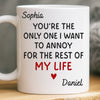 Custom Mug - Personalized Anniversary Christmas Wedding Gifts For Husband And Wife, Him And Her - I Pick You To Annoy, Daily
