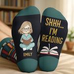 Custom Name Book Lover Gifts for Readers - Personalized Middle Tube Socks