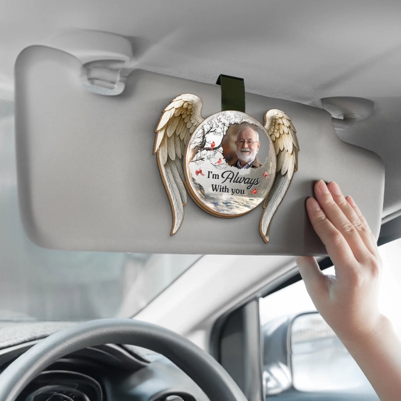 Custom Photo Car Visor Clip - Personalized Memorial Sympathy Gifts For Loss Of Mom, Dad - Never Truly Gone