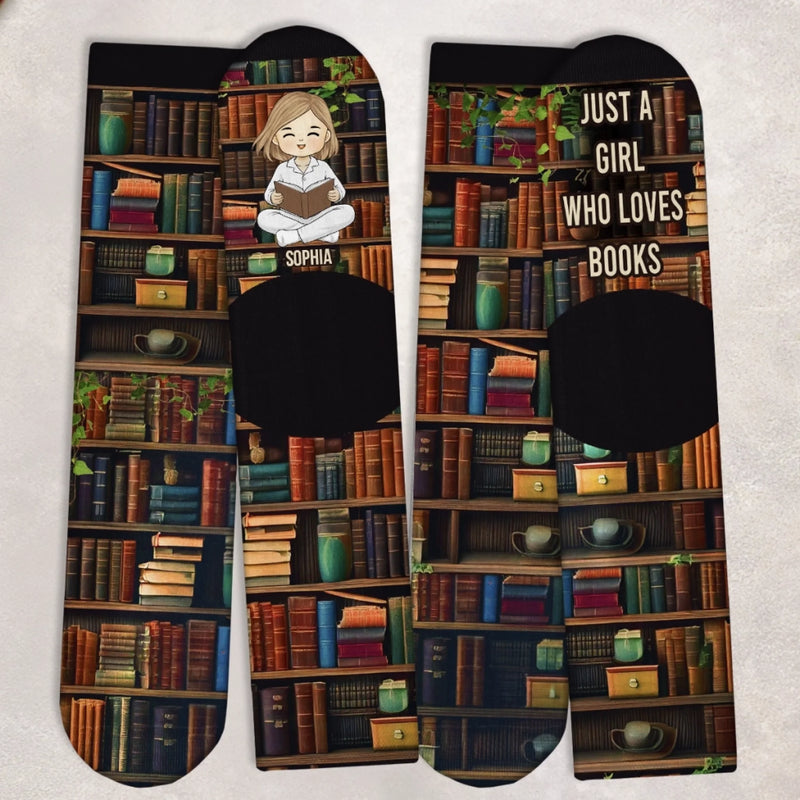 Custom Kids Crew Socks - Personalized Bookish Gifts For Book Lovers, Bookworms, Readers - Chapter On, Chaos Off