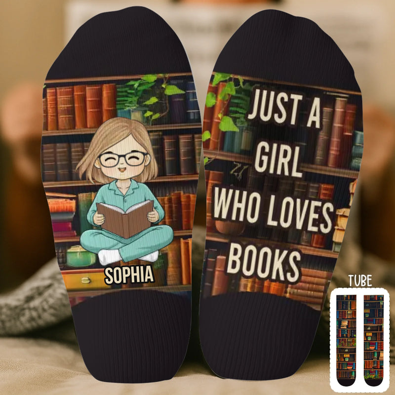 Custom Kids Crew Socks - Personalized Bookish Gifts For Book Lovers, Bookworms, Readers - Chapter On, Chaos Off