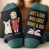 Custom Crew Socks - Personalized Bookish Gifts For Book Lovers, Bookworms, Dog Dad And Mom - Literary Pup Lover
