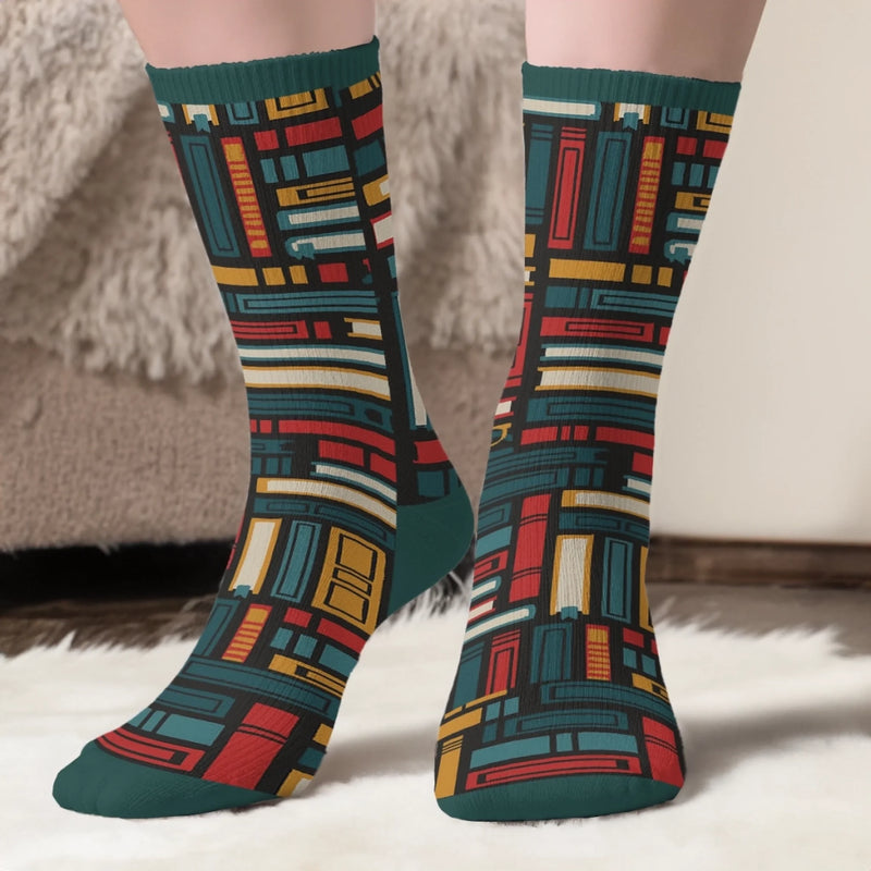 Custom Crew Socks - Personalized Bookish Gifts For Book Lovers, Bookworms, Dog Dad And Mom - Literary Pup Lover