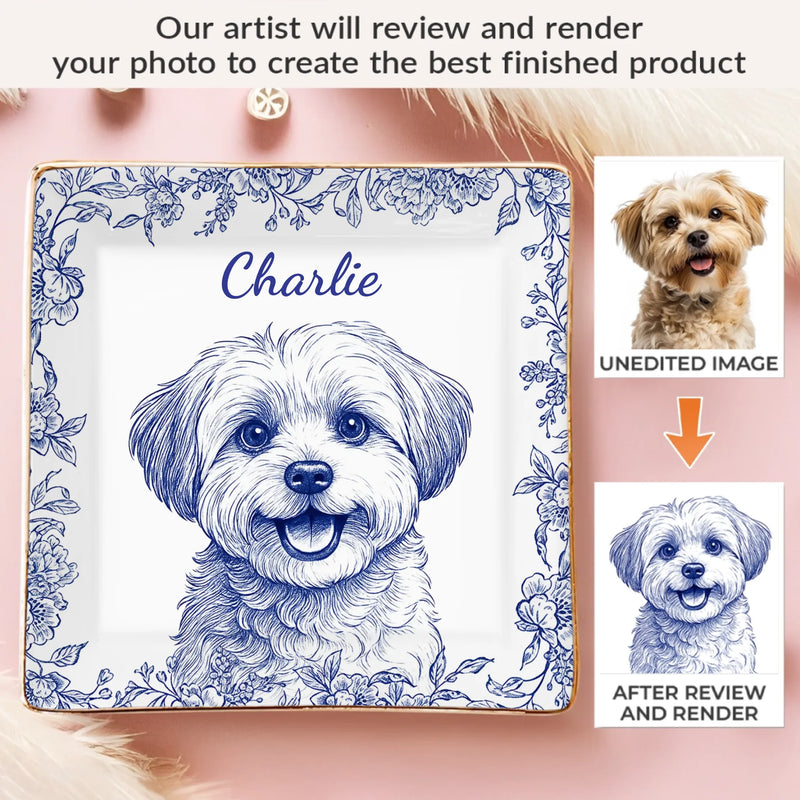 Custom Photo Full-Print Jewelry Dish - Personalized  Christmas Birthday Gifts For Dog Cat Lovers, Dog Dad And Mom, Cat Owners - Forever My Little Muse