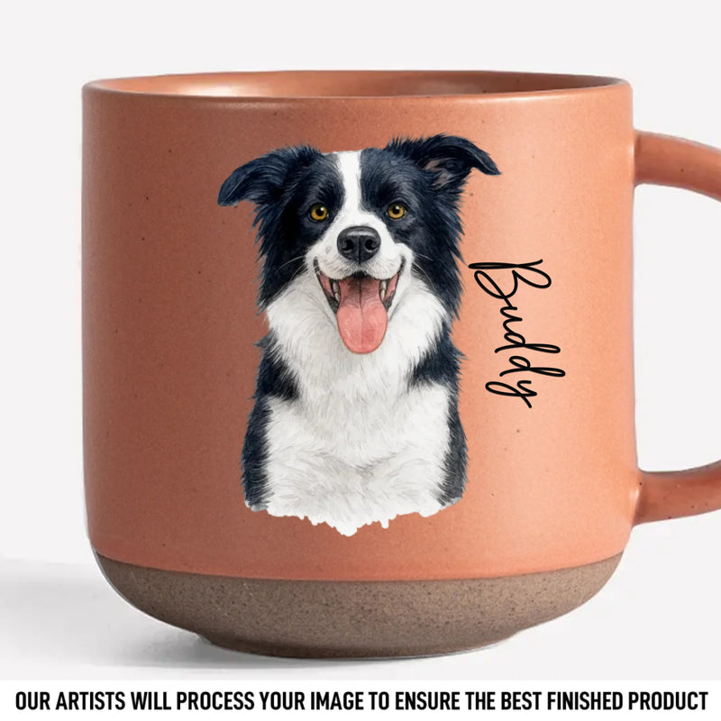 Custom Photo Printed Pottery Mug - Personalized Birthday Gifts For Dog Cat Lovers, Dog Dad And Mom, Cat Owners - Pets Are Family