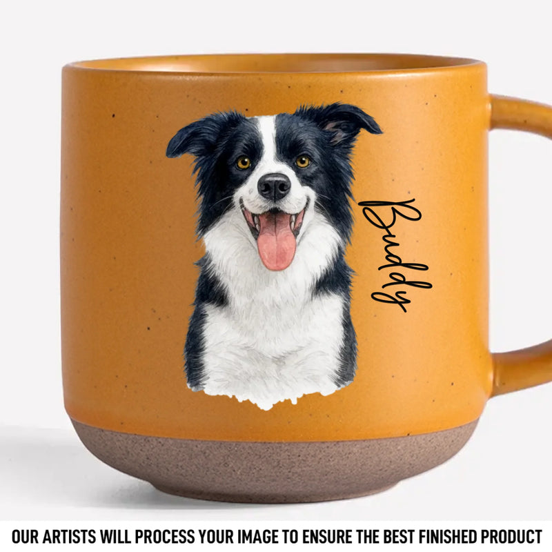 Custom Photo Printed Pottery Mug - Personalized Birthday Gifts For Dog Cat Lovers, Dog Dad And Mom, Cat Owners - Pets Are Family