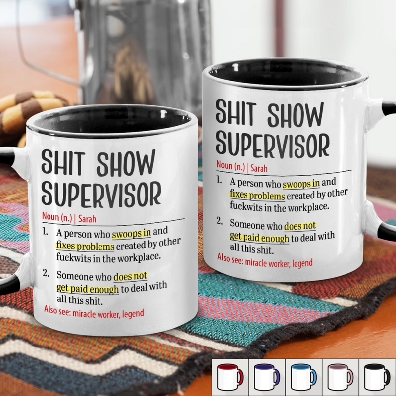 Custom Accent Mug - Personalized Funny Gifts For Best Friends, Family, Coworker, Work Bestie - Sip Now Panic Later
