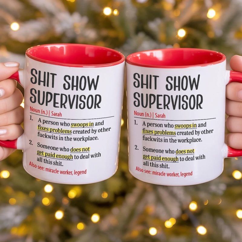 Custom Accent Mug - Personalized Funny Gifts For Best Friends, Family, Coworker, Work Bestie - Sip Now Panic Later