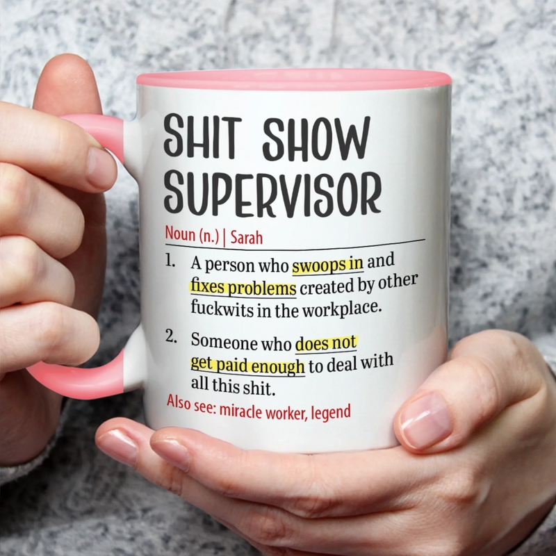 Custom Accent Mug - Personalized Funny Gifts For Best Friends, Family, Coworker, Work Bestie - Sip Now Panic Later