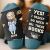 Custom Crew Socks - Personalized Bookish Gifts For Book Lovers, Bookworms, Readers - Tea, Books, Repeat