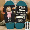 Custom Crew Socks - Personalized Bookish Gifts For Book Lovers, Bookworms, Readers - Tea, Books, Repeat