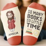 Custom Name Book Lover Gifts for Readers - Personalized Middle Tube Socks
