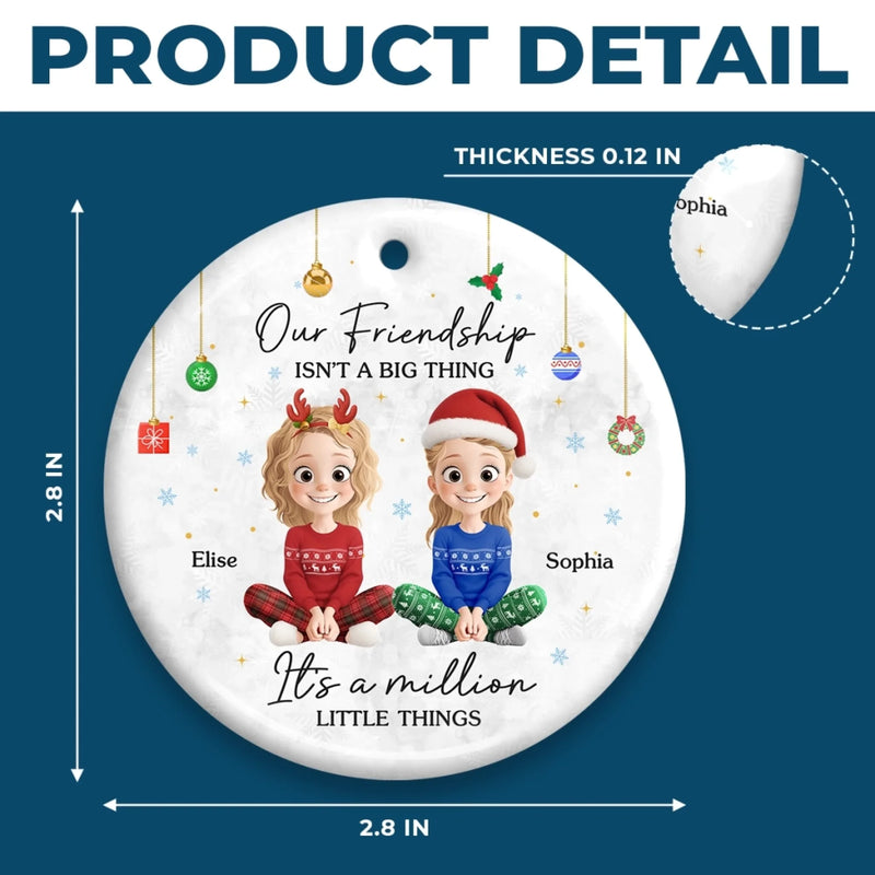 Custom Ceramic Ornament - Personalized Best Friend Christmas Birthday Gifts For Women, Besties, Sisters, BFF - Heart Of Gold