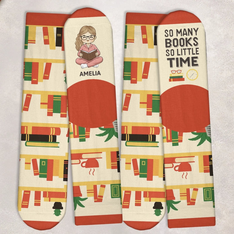Custom Kid Crew Socks - Personalized Bookish Gifts For Book Lovers, Bookworms, Readers - Books Are The Journey