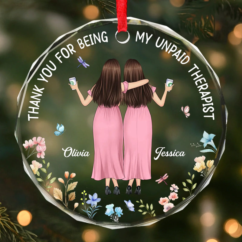 Custom Circle Glass Ornament - Personalized Best Friend Christmas Birthday Gifts For Women, Besties, Sisters, BFF - You Are My Shining Soul