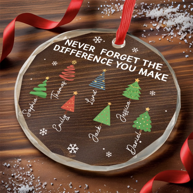 Custom Circle Glass Ornament - Personalized Christmas Funny Gifts For Best Friends, Family, Coworker, Work Bestie - Festive With A Hint Of Chaos