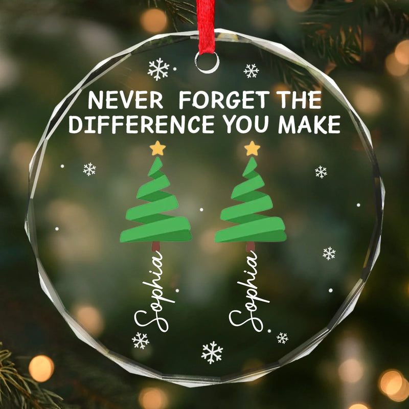 Custom Circle Glass Ornament - Personalized Christmas Funny Gifts For Best Friends, Family, Coworker, Work Bestie - Festive With A Hint Of Chaos