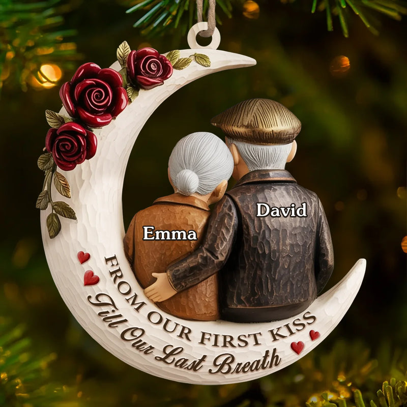 Custom Wood Ornament - Personalized Anniversary Christmas Wedding Gifts For Husband And Wife, Him And Her - Growing Old Staying Gold