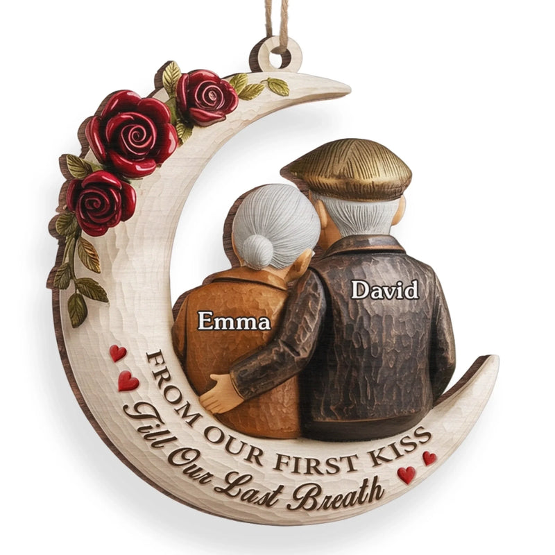 Custom Wood Ornament - Personalized Anniversary Christmas Wedding Gifts For Husband And Wife, Him And Her - Growing Old Staying Gold