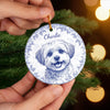Custom Photo Ceramic Ornament - Personalized Christmas Birthday Gifts For Dog Cat Lovers, Dog Dad And Mom, Cat Owners - Little Paws, Forever Love
