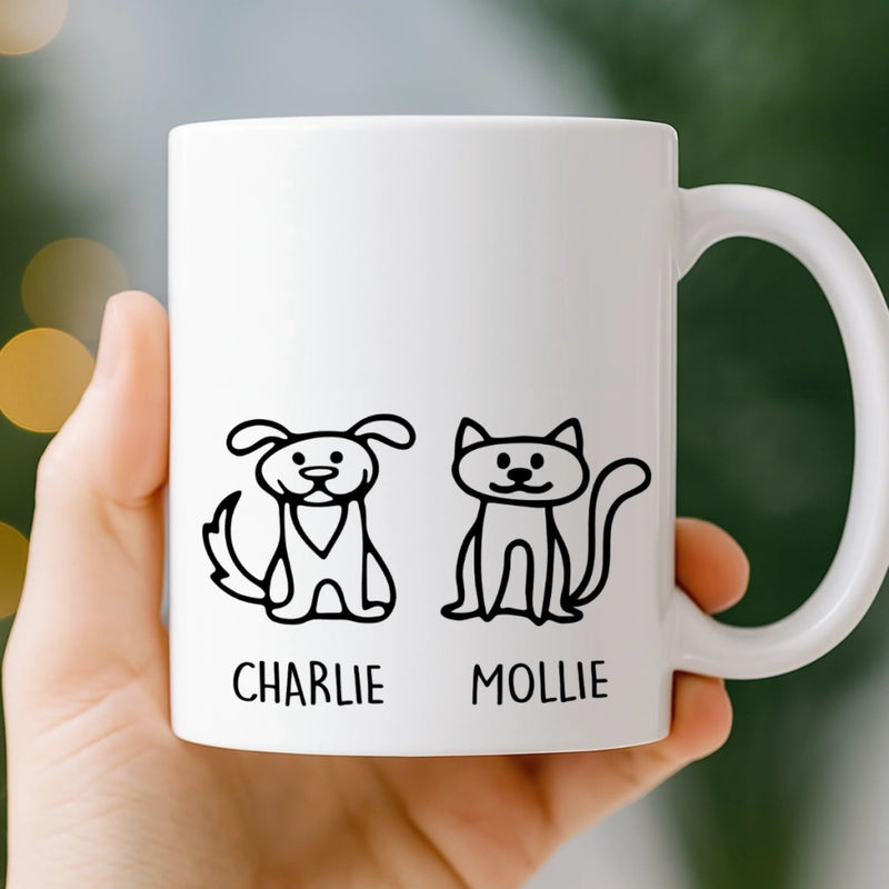 Custom Mug - Personalized Christmas Birthday Gifts For Dog Cat Lovers, Dog Dad And Mom, Cat Owners - Fur Babies, Full Drama