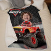 Custom Photo Blanket - Personalized Birthday Gifts For Kids - Racing Into Adventure