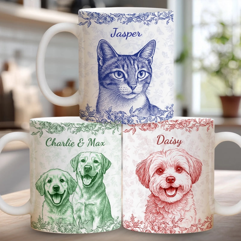 Custom Photo Mug - Personalized Christmas Birthday Gifts For Dog Cat Lovers, Dog Dad And Mom, Cat Owners - Pawsitive Chaos Only