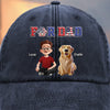 Custom Vintage Washed Denim Baseball Cap - Personalized Christmas Birthday Gifts For Dog Cat Lovers, Dog Dad And Mom, Cat Owners - Proud Dog Dad Era