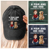 Custom Vintage Washed Denim Baseball Cap - Personalized Christmas Birthday Gifts For Dog Lovers, Dog Dad And Mom - Fetch Expert