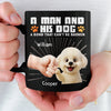 Custom Black Mug - Personalized Birthday Gifts For Dog Lovers, Dog Dad And Mom - Powered By Puppy Joy