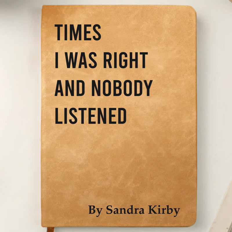 Custom Leather Writing Journal - Personalized Funny  Gifts For Coworker, Work Bestie, Best Friends - Sarcasm Storage Unit