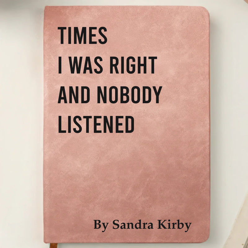 Custom Leather Writing Journal - Personalized Funny  Gifts For Coworker, Work Bestie, Best Friends - Sarcasm Storage Unit
