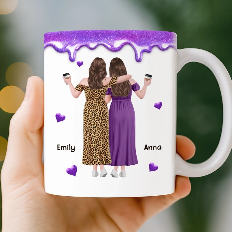 Custom Mug - Personalized Best Friend Birthday Gifts For Women, Besties, Sisters, BFF - Besties Making Life Shine Brighter