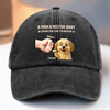 Custom Vintage Washed Denim Baseball Cap - Personalized Christmas Birthday Gifts For Dog Cat Lovers, Dog Dad And Mom, Cat Owners - Best Bro Comes With Fur