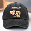 Custom Vintage Washed Denim Baseball Cap - Personalized Christmas Birthday Gifts For Dog Lovers, Dog Dad And Mom - This Is My Emotional Support Legend