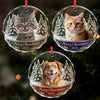 Custom Photo Circle Glass Ornament - Personalized Christmas Birthday Gifts For Dog Cat Lovers, Dog Dad And Mom, Cat Owners - Life Feels Better With Pets