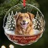 Custom Photo Circle Glass Ornament - Personalized Christmas Birthday Gifts For Dog Cat Lovers, Dog Dad And Mom, Cat Owners - Life Feels Better With Pets