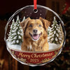 Custom Photo Circle Glass Ornament - Personalized Christmas Birthday Gifts For Dog Cat Lovers, Dog Dad And Mom, Cat Owners - Life Feels Better With Pets
