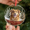 Custom Photo Circle Glass Ornament - Personalized Christmas Birthday Gifts For Dog Cat Lovers, Dog Dad And Mom, Cat Owners - Life Feels Better With Pets