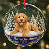 Custom Photo Circle Glass Ornament - Personalized Christmas Birthday Gifts For Dog Cat Lovers, Dog Dad And Mom, Cat Owners - Life Feels Better With Pets