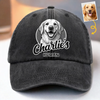 Custom Photo Vintage Washed Denim Baseball Cap - Personalized Birthday Gifts For Dog Cat Lovers, Dog Dad And Mom, Cat Owners - Fur Baby Obsessed