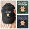 Custom Vintage Washed Denim Baseball Cap - Personalized Birthday Gifts For Cat Lovers, Cat Mom And Dad - Purr More Stress Less