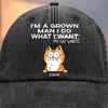 Custom Vintage Washed Denim Baseball Cap - Personalized Birthday Gifts For Cat Lovers, Cat Mom And Dad - Purr More Stress Less