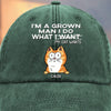 Custom Vintage Washed Denim Baseball Cap - Personalized Birthday Gifts For Cat Lovers, Cat Mom And Dad - Purr More Stress Less
