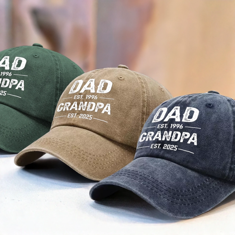 Custom Vintage Washed Denim Baseball Cap - Personalized Birthday Gifts For Dad, Grandpa - You Make Us Feel Brave