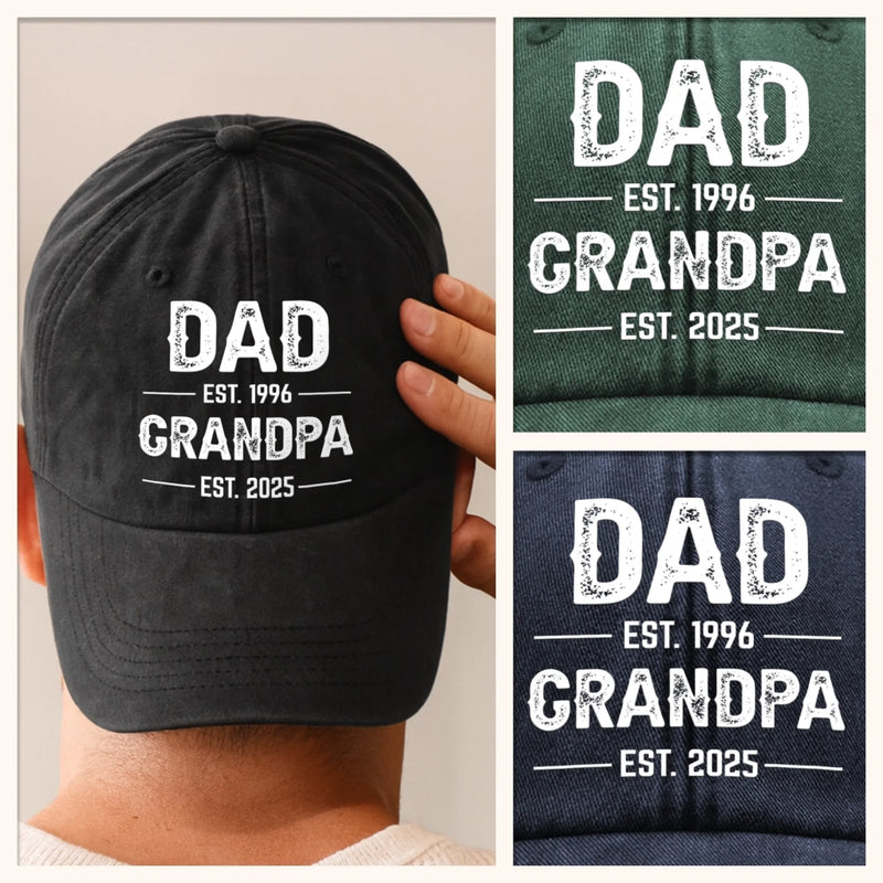Custom Vintage Washed Denim Baseball Cap - Personalized Birthday Gifts For Dad, Grandpa - You Make Us Feel Brave