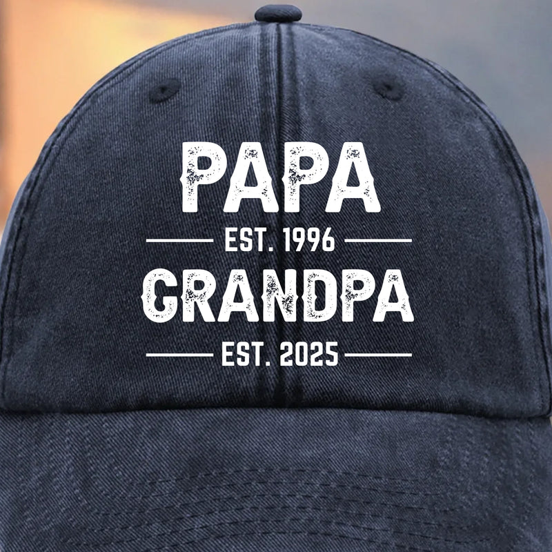 Custom Vintage Washed Denim Baseball Cap - Personalized Birthday Gifts For Dad, Grandpa - You Make Us Feel Brave