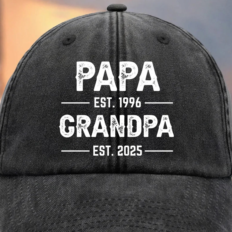 Custom Vintage Washed Denim Baseball Cap - Personalized Birthday Gifts For Dad, Grandpa - You Make Us Feel Brave